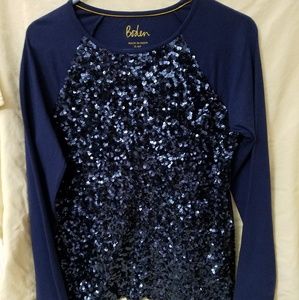 Boden Long-Sleeve Sequin T